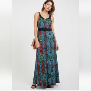 Studio JPR Dress Maxi Sleeveless Blue Grunge Boho Festival M